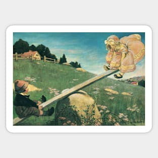 Vintage Nursery Rhymes, See Saw Margery Daw by Jessie Willcox Smith Sticker